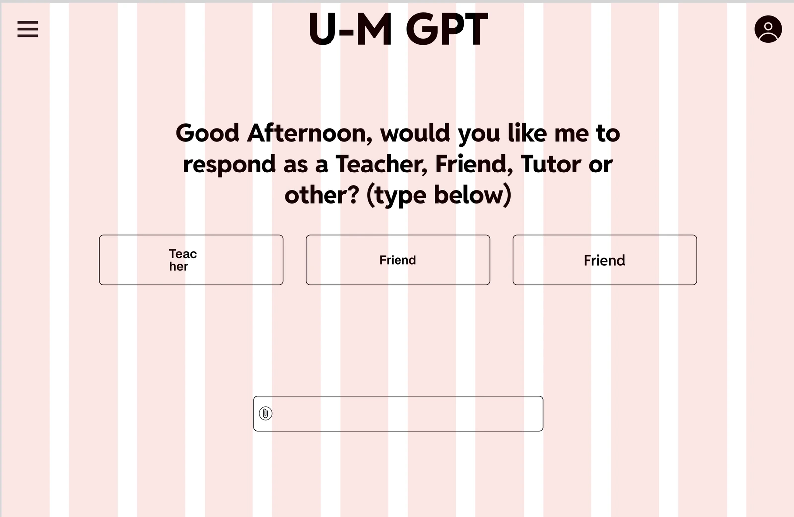 Michigan ChatGPT Fellow Wolverine screen on a laptop, shown with column-grid guides over the maize interface